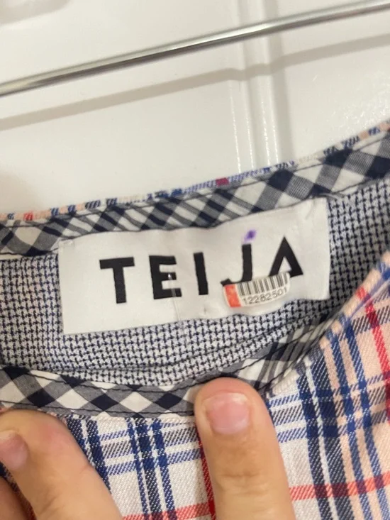 Teija Plaid Asymmetric Midi Skirt in Blue and Red size 14 - Picture 8 of 9